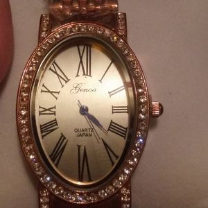RoseGold over Bling Panther Bracelet Watch Genoa